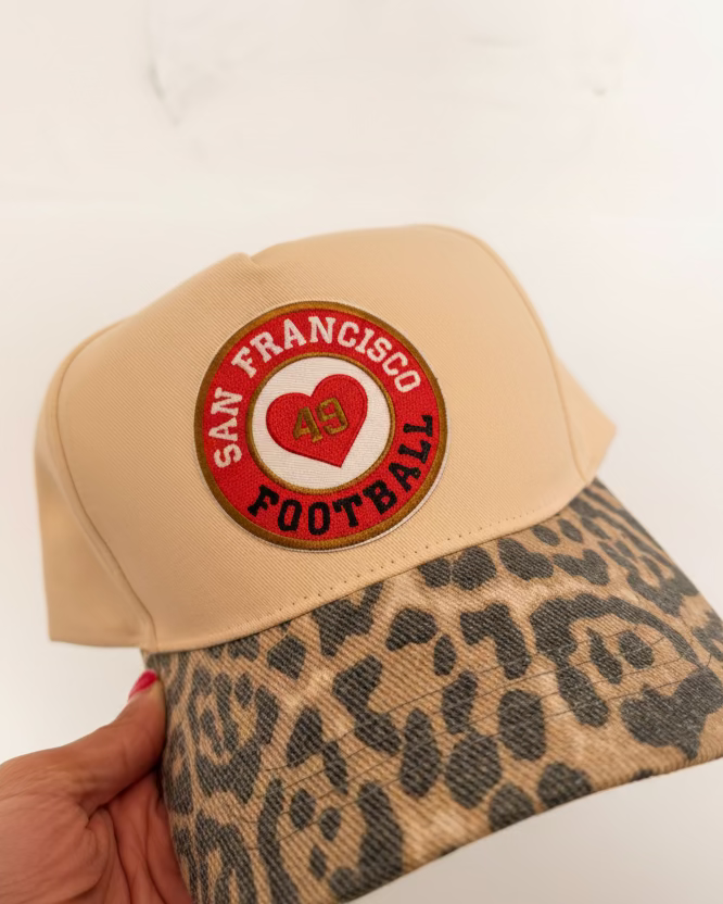 SF Football Washed Leopard Cotton Trucker Hat - JoeyRae