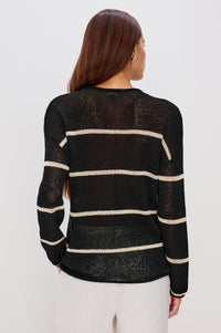 Evangeline Sweater Black Linen Stripe