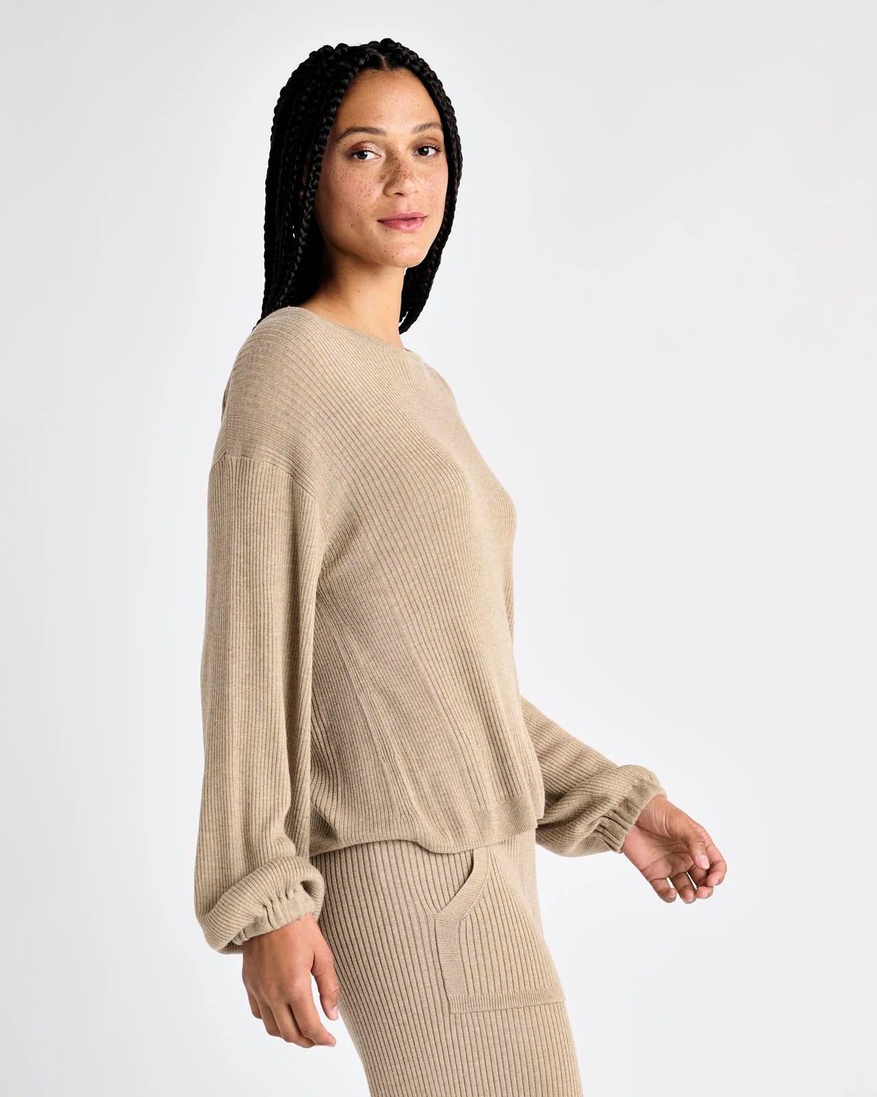 Georgie Cashblend Rib Sweater - JoeyRae