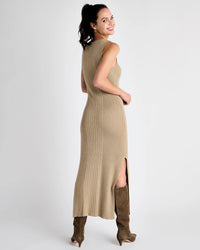 Trina Sweater Dress Heather Camel - JoeyRae
