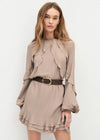 The Suede Jean Belt Chocolate Antique