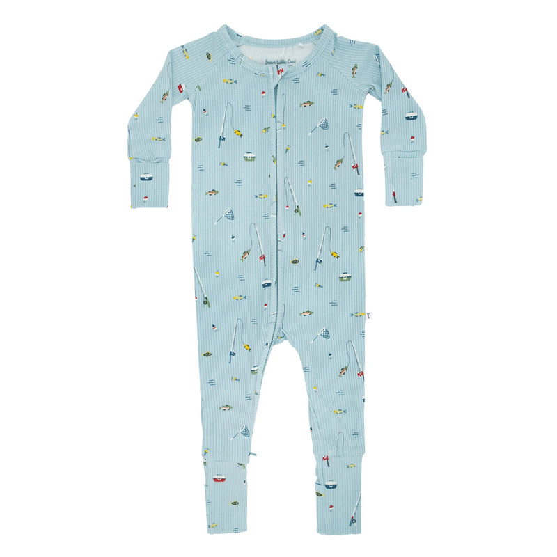 Gone Fishing Ribbed Zip Romper - JoeyRae