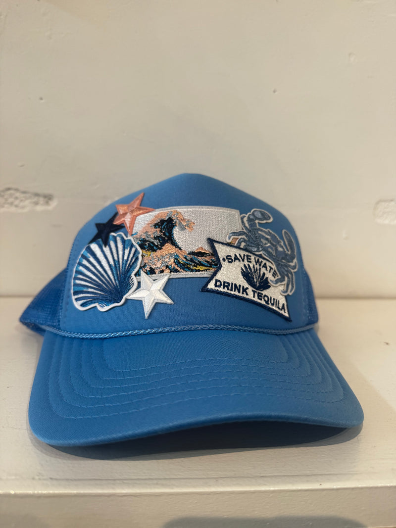 Save Water Blue Patch Trucker - JoeyRae