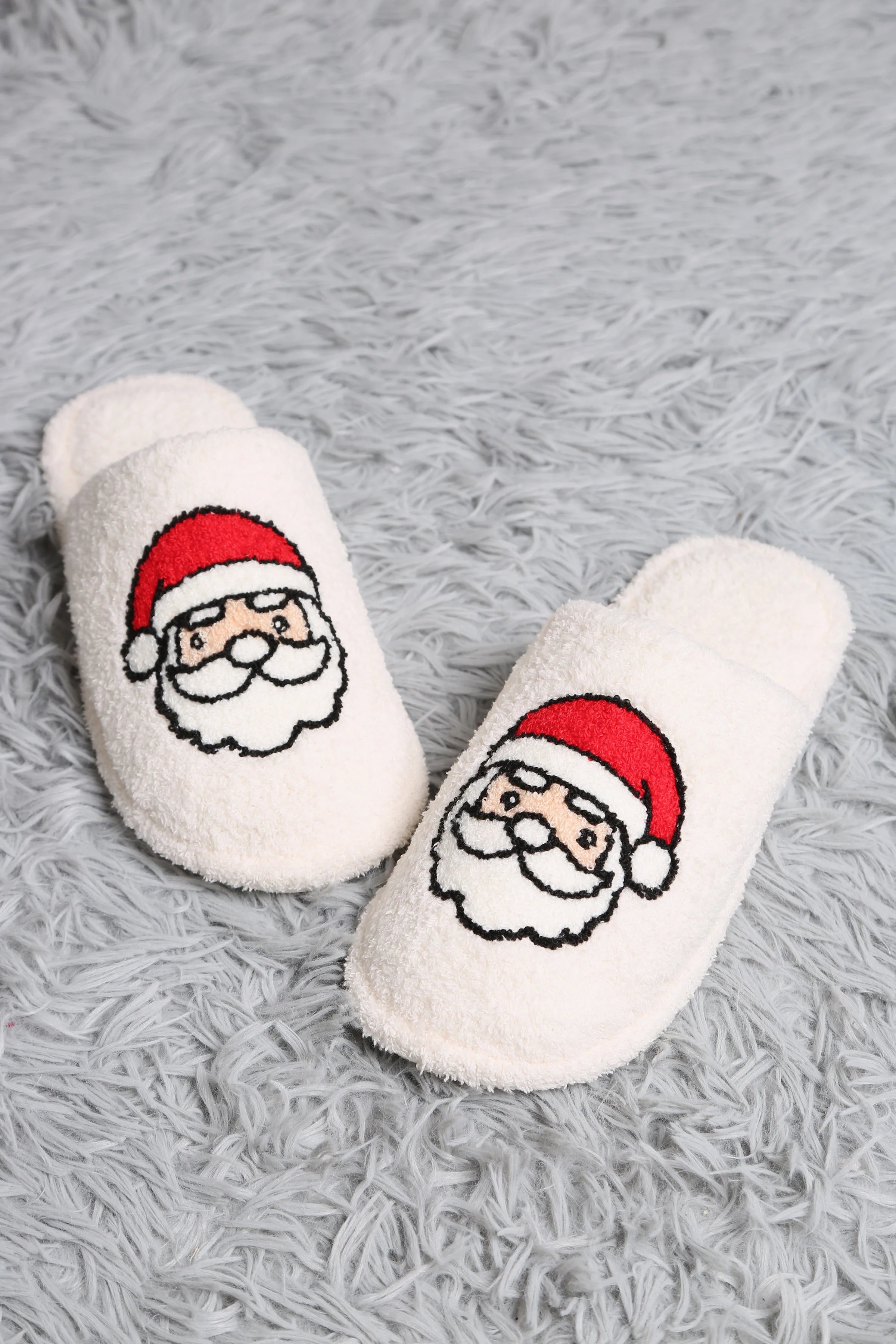 Santa Embroidered Luxe Soft Slippers