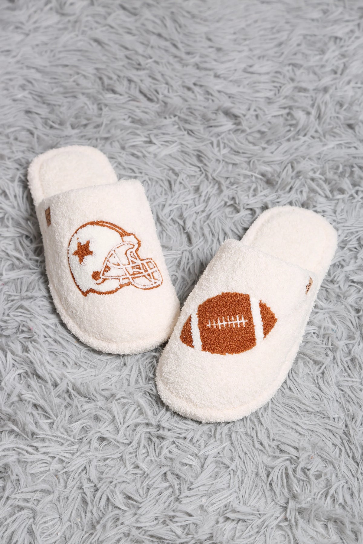 Football Embroidered Luxe Soft Slippers - JoeyRae