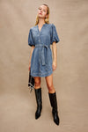 Kingsley Dress Antique Blue - JoeyRae