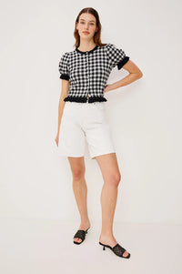 Lora Top Black White Gingham - JoeyRae