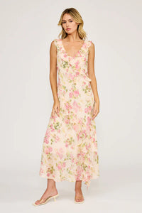Pink Floral Stella Ruffle Dress - JoeyRae