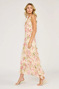 Pink Floral Stella Ruffle Dress - JoeyRae