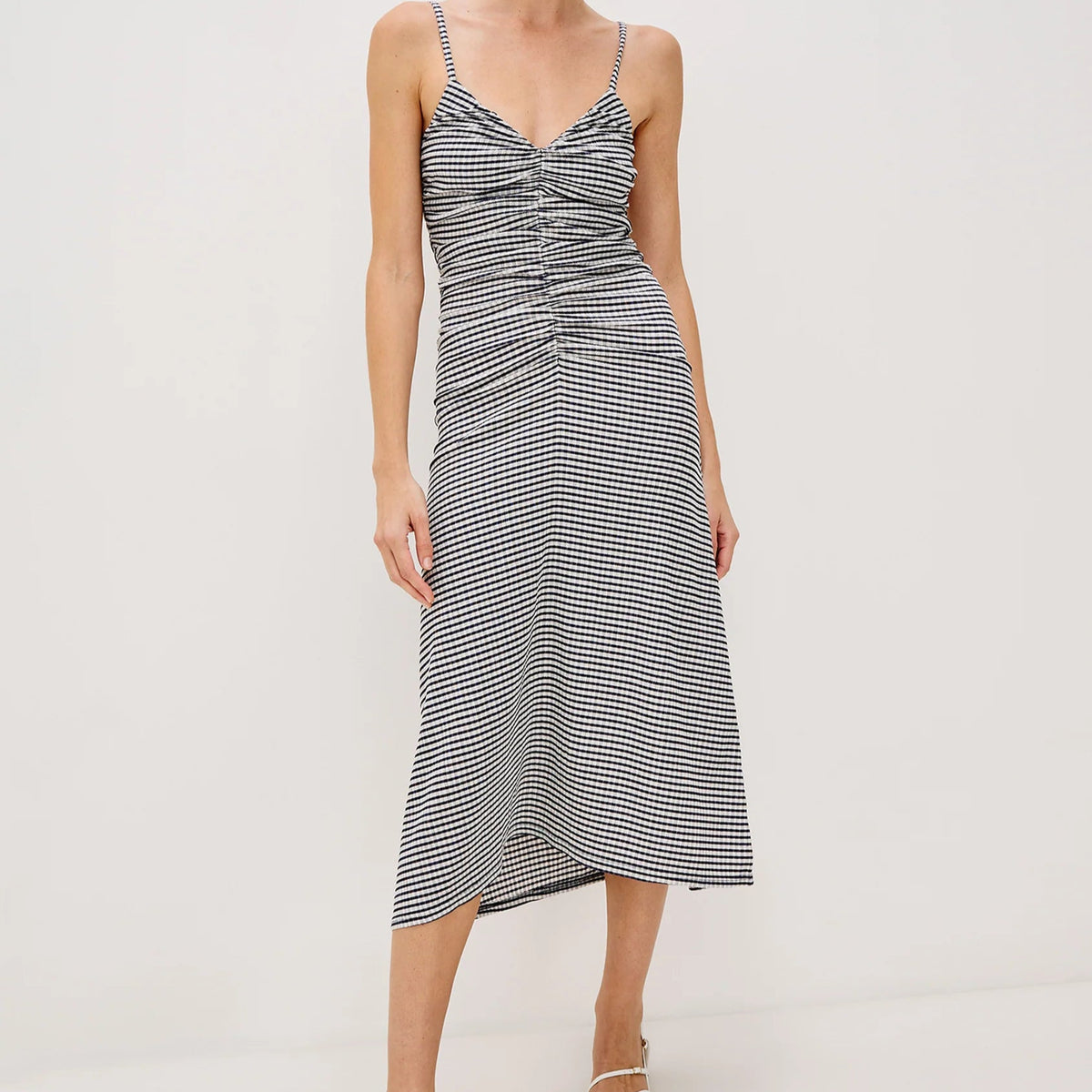 Mari Dress Navy Gingham - JoeyRae