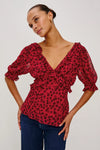Miramar Top Carmine Daisies