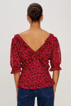 Miramar Top Carmine Daisies