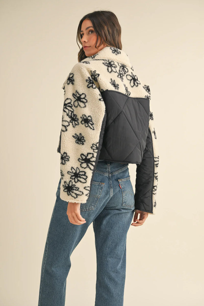 Selma Quilted Fluffy Shearling Jacket - JoeyRae