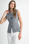 Crystal Button Sweater Vest - JoeyRae