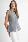 Crystal Button Sweater Vest - JoeyRae