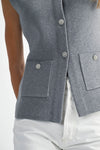 Crystal Button Sweater Vest - JoeyRae