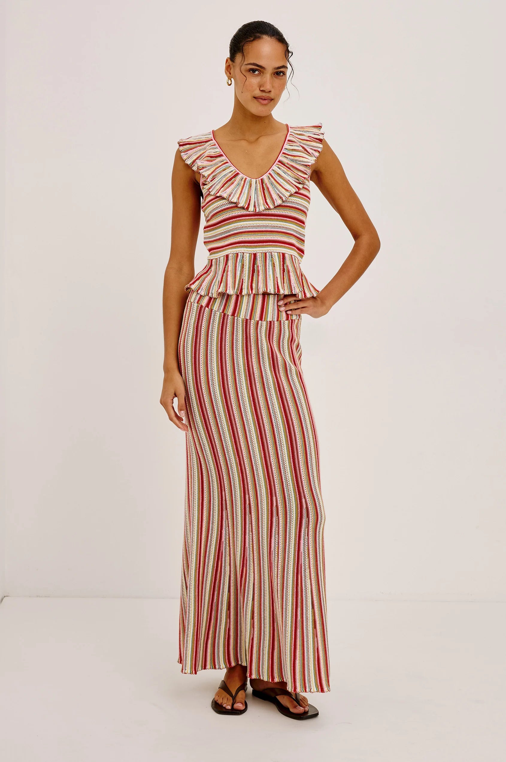 Nari Skirt Havana Stripe - JoeyRae