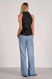 Sleeveless Collared Top - JoeyRae