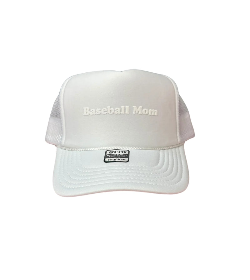 Baseball Mom White Trucker - JoeyRae