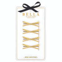 Flat Gold Bows Hair Pins