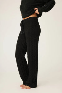 Chenille Cable Knit Open Leg Pants - JoeyRae