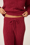Chenille Cable Knit Open Leg Pants - JoeyRae