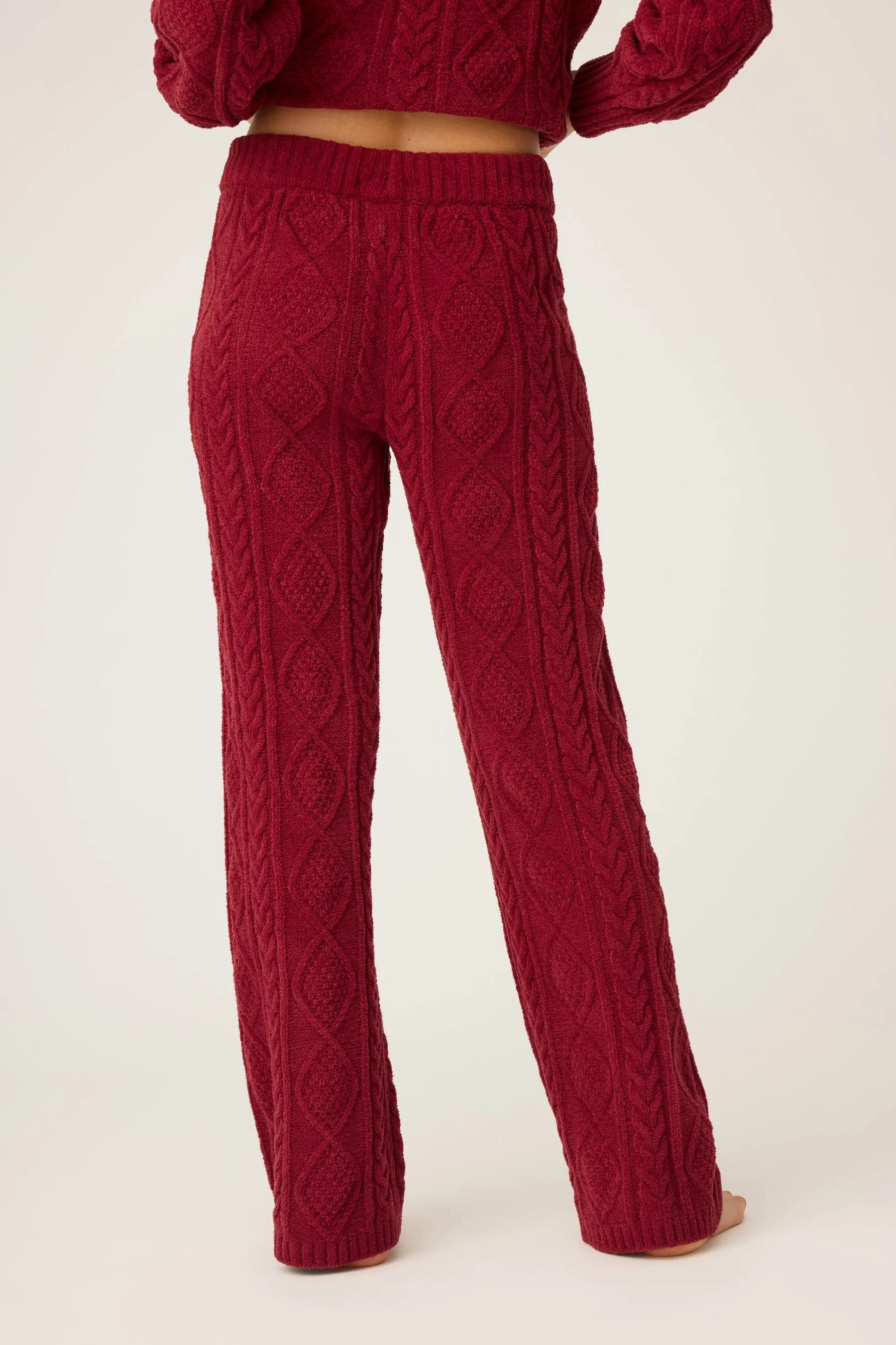 Chenille Cable Knit Open Leg Pants - JoeyRae