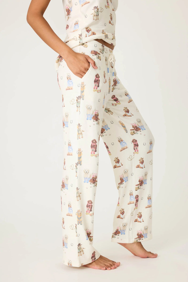 Ruff On The Range Dog Print Open Leg Pant