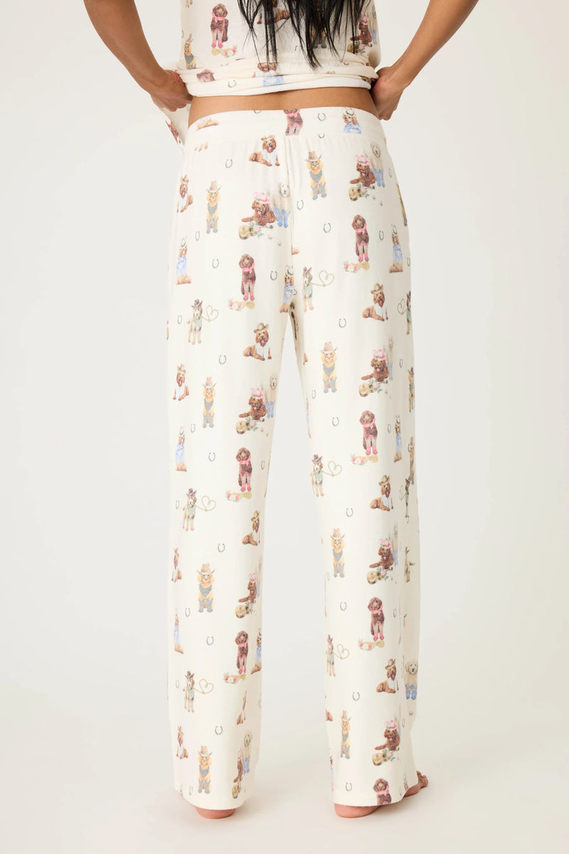 Ruff On The Range Dog Print Open Leg Pant