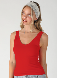 Reversible Scallop Edge Tank Top
