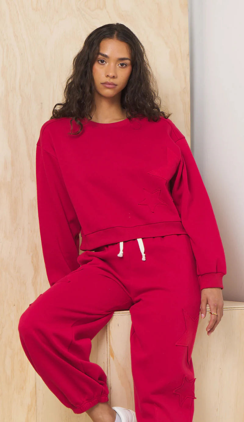 Star Applique Fleece Crewneck