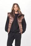 Oversize Puffer Vest Bronze - JoeyRae