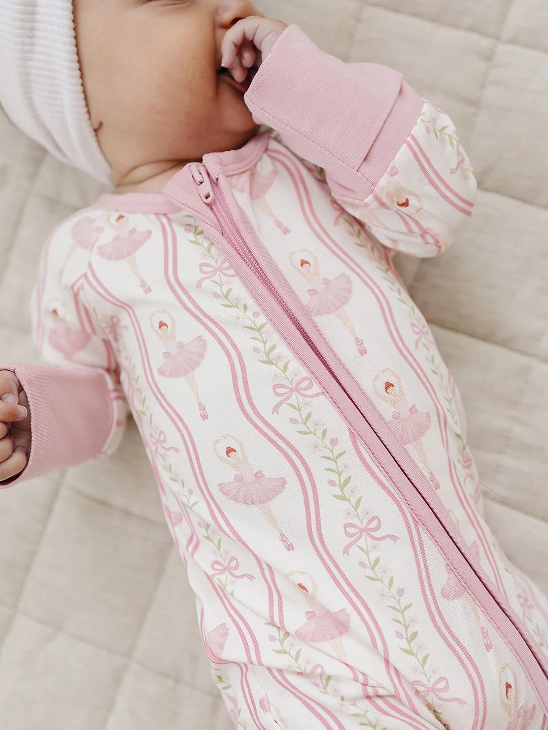 Little Ballerina Bamboo Zip Romper