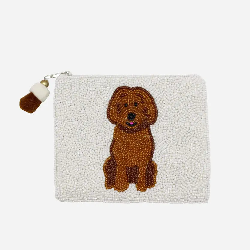 Golden Doodle Beaded Coin Pouch - JoeyRae