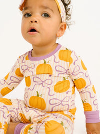 Pumpkin & Bows Bamboo Set