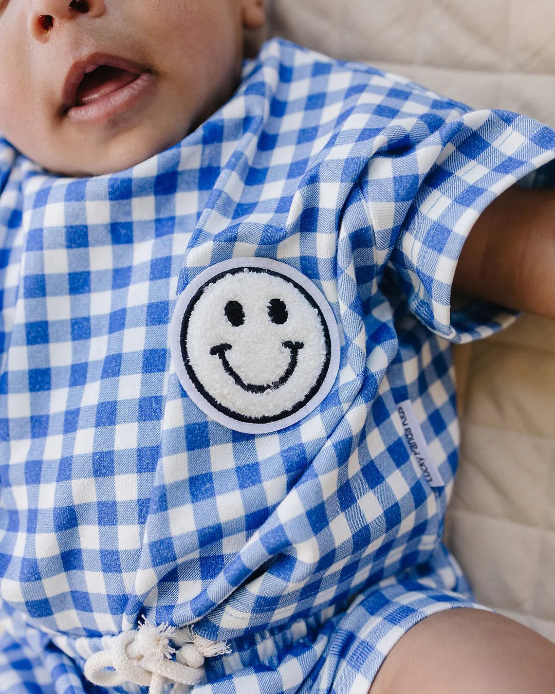 Blue Gingham Shorts Set
