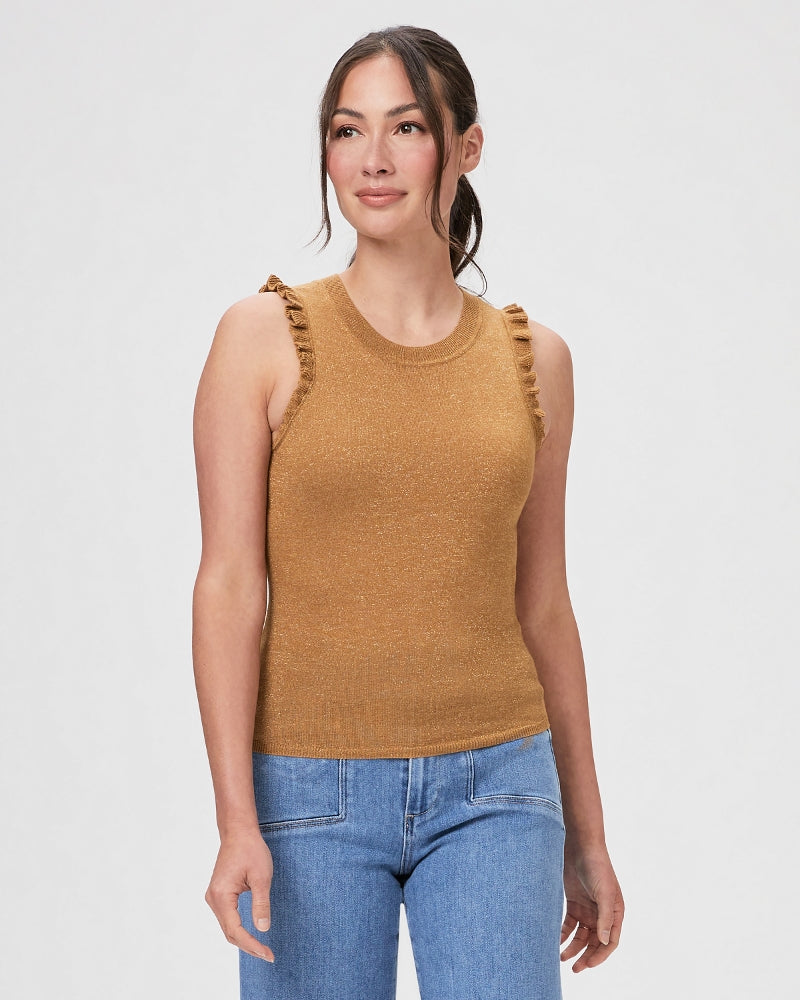 Somi Sweater Tank Camel Sparkle - JoeyRae