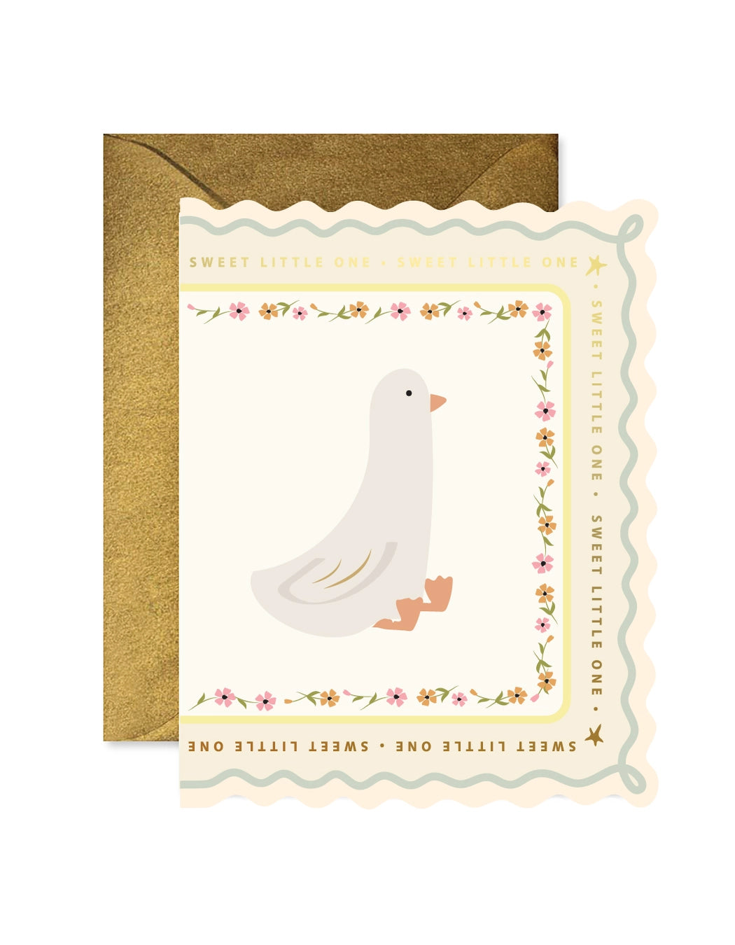 Sweet Little Goose Scallop Card - JoeyRae