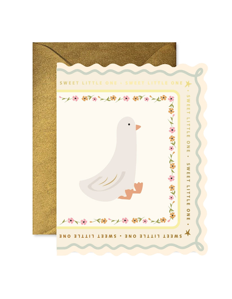 Sweet Little Goose Scallop Card - JoeyRae