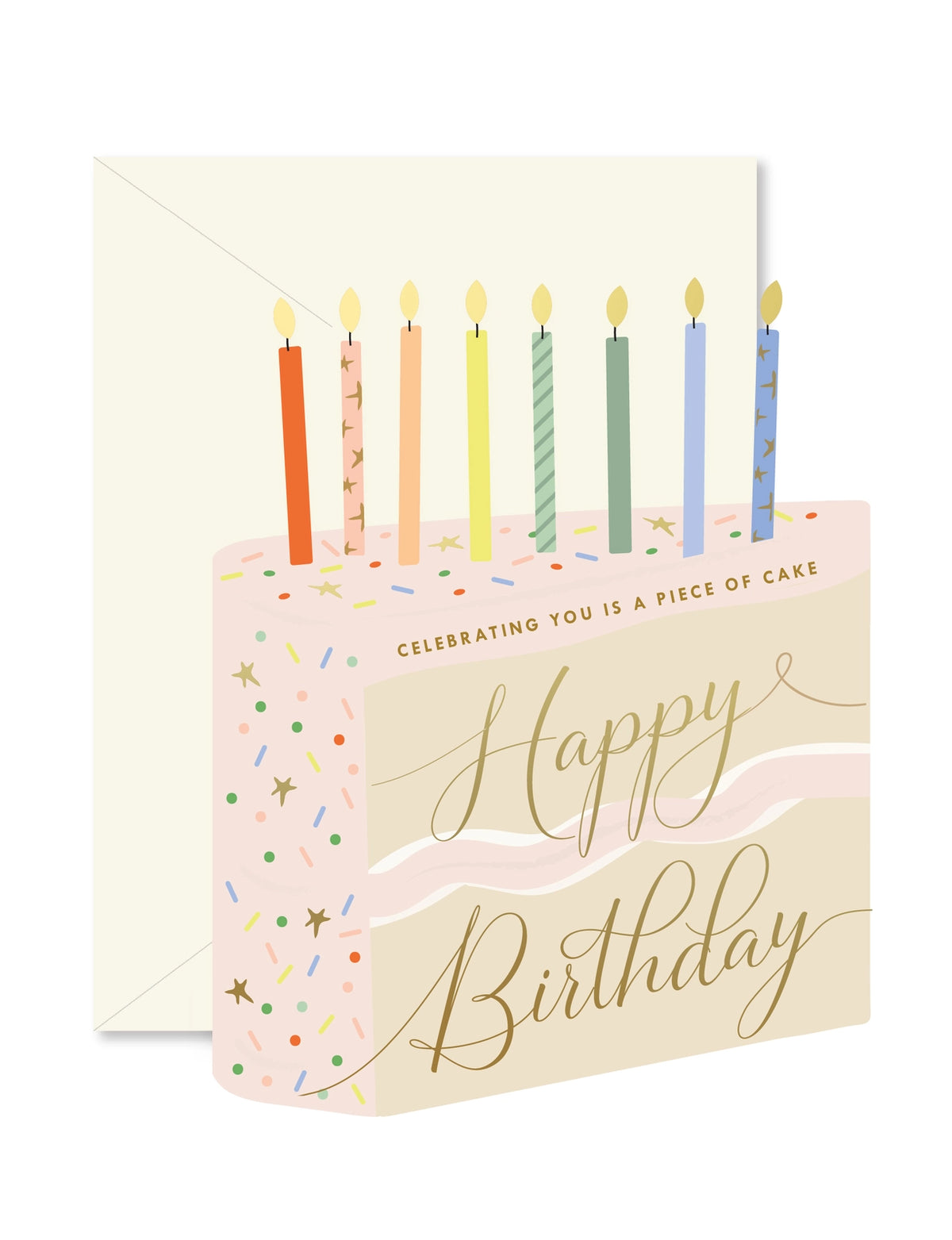 Piece of Birthday Cake Die-Cut Folded Card - JoeyRae