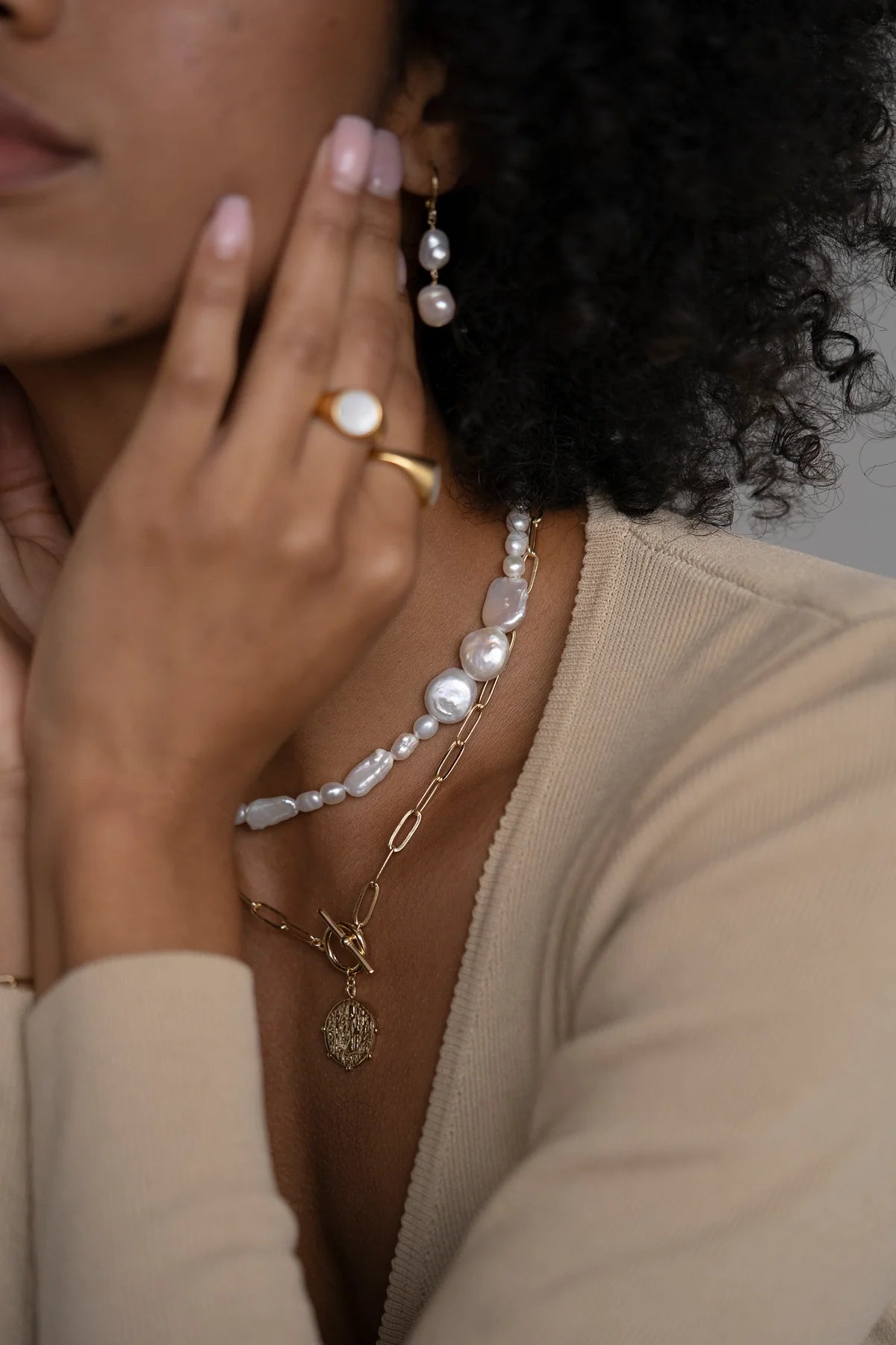 Gold Filled Double Pearl Hoops - JoeyRae