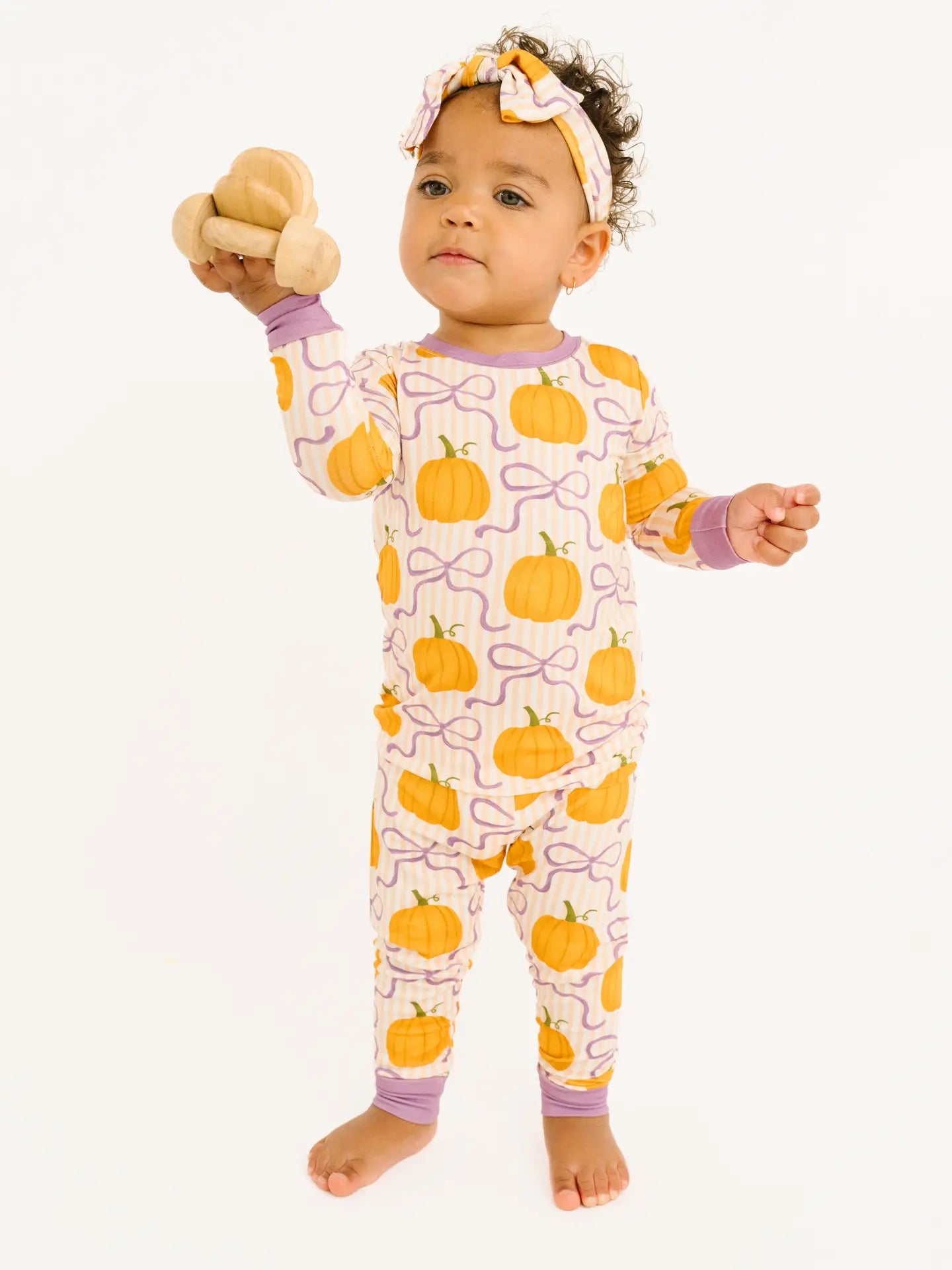 Pumpkin & Bows Bamboo Set