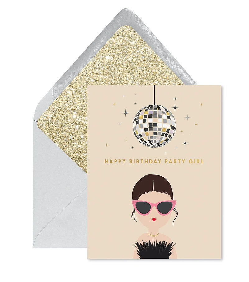 Disco Party Birthday Girl Greeting Card - JoeyRae