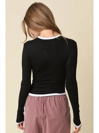 Kendall Contrast Trim Top - JoeyRae