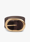 The Suede Jean Belt Chocolate Antique