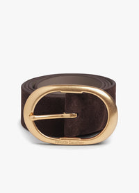 The Suede Jean Belt Chocolate Antique