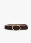 The Suede Jean Belt Chocolate Antique