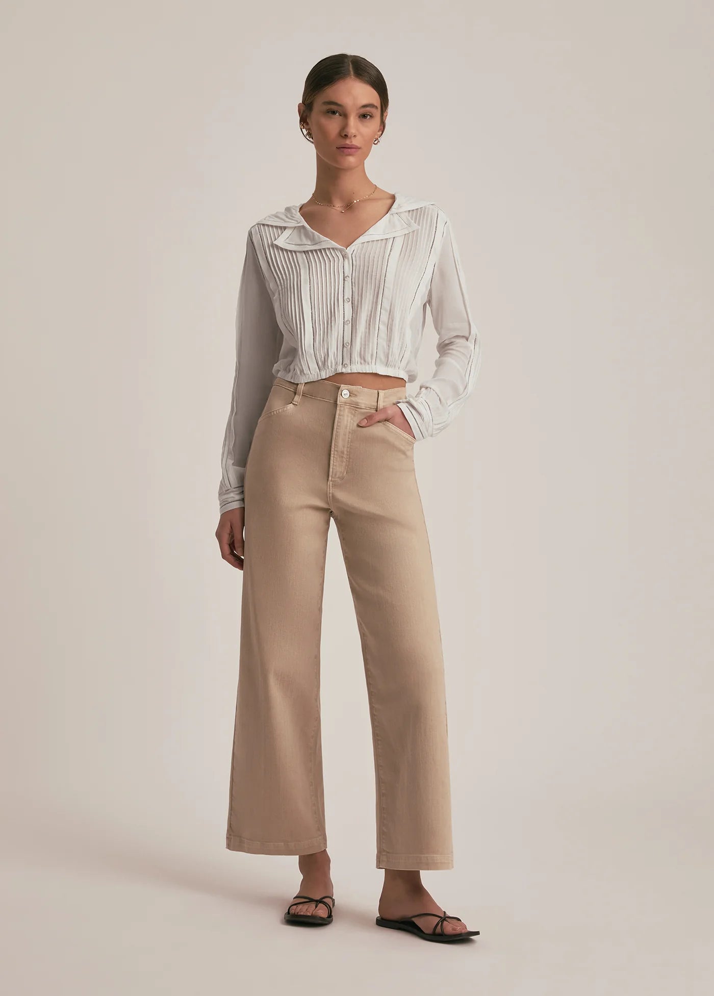 The Mischa Super High Rise Wide Leg French Oak - JoeyRae