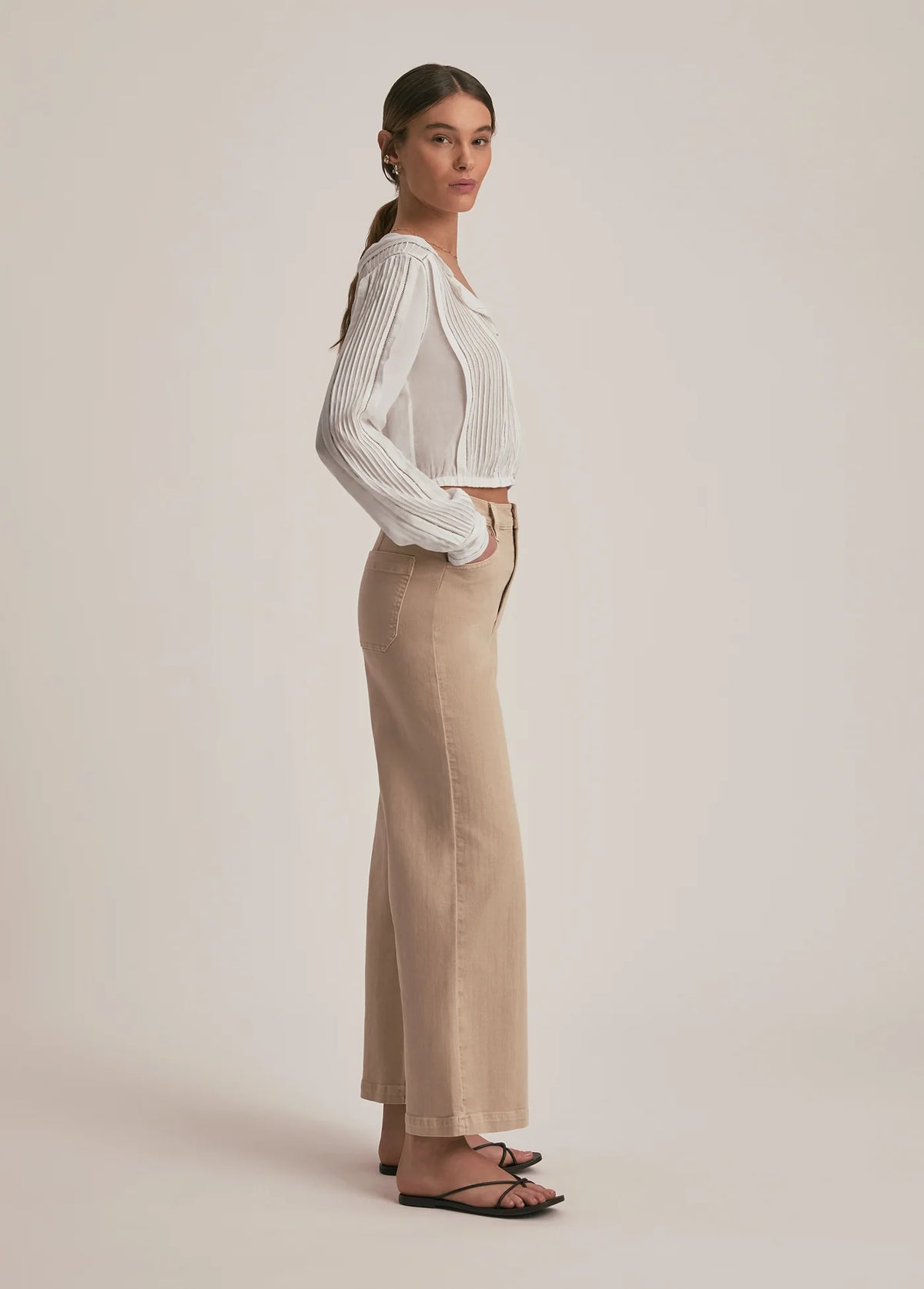 The Mischa Super High Rise Wide Leg French Oak - JoeyRae