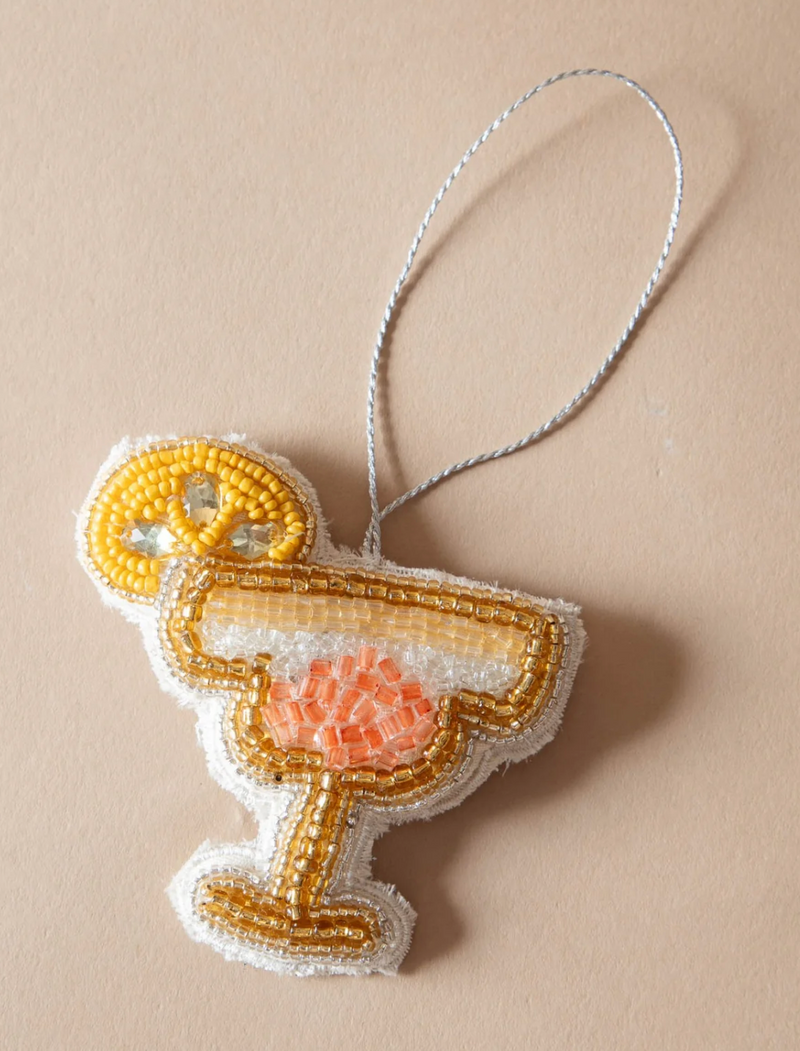 Beaded Fabric Cocktail Ornament